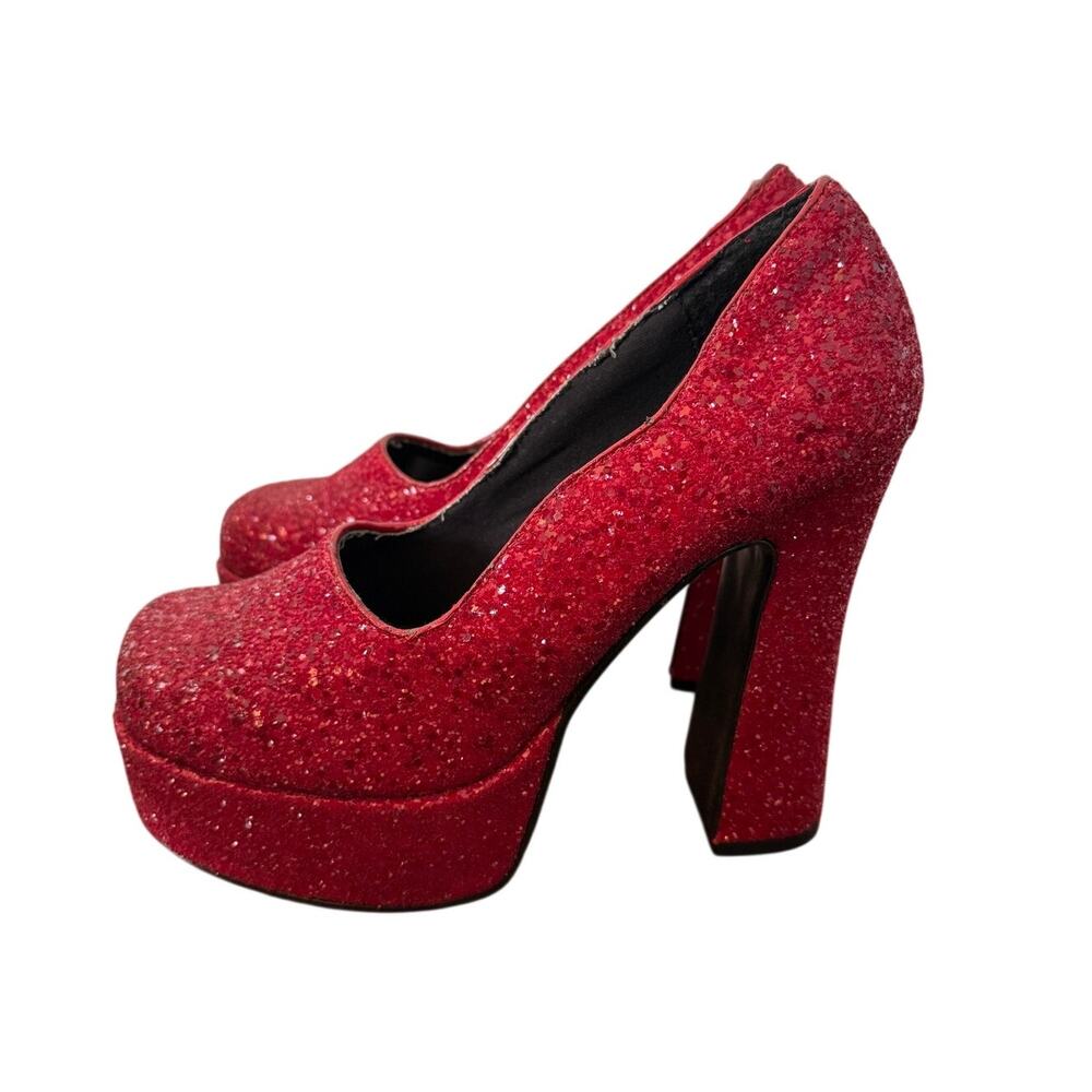 Hot Topic Red Sparkle Platform Heels - Size 9 (DL-2)